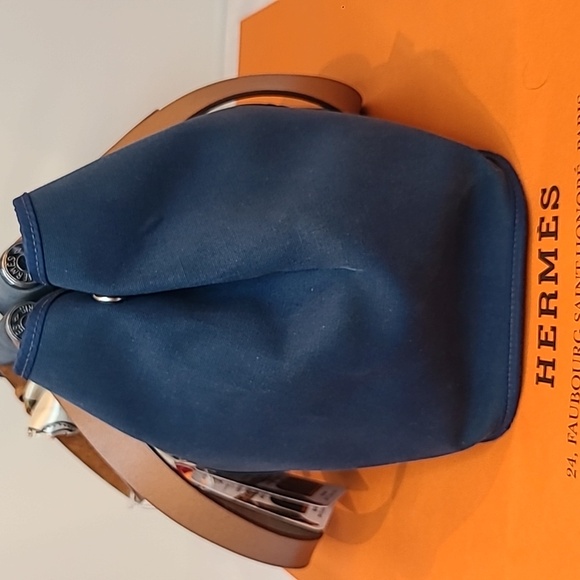 HERMES VINTAGE 2010 KABAK ELAN PM 2 WAY HAND/SHOULDER/TOTE BAG CANVAS/LEATHER - Picture 15 of 17